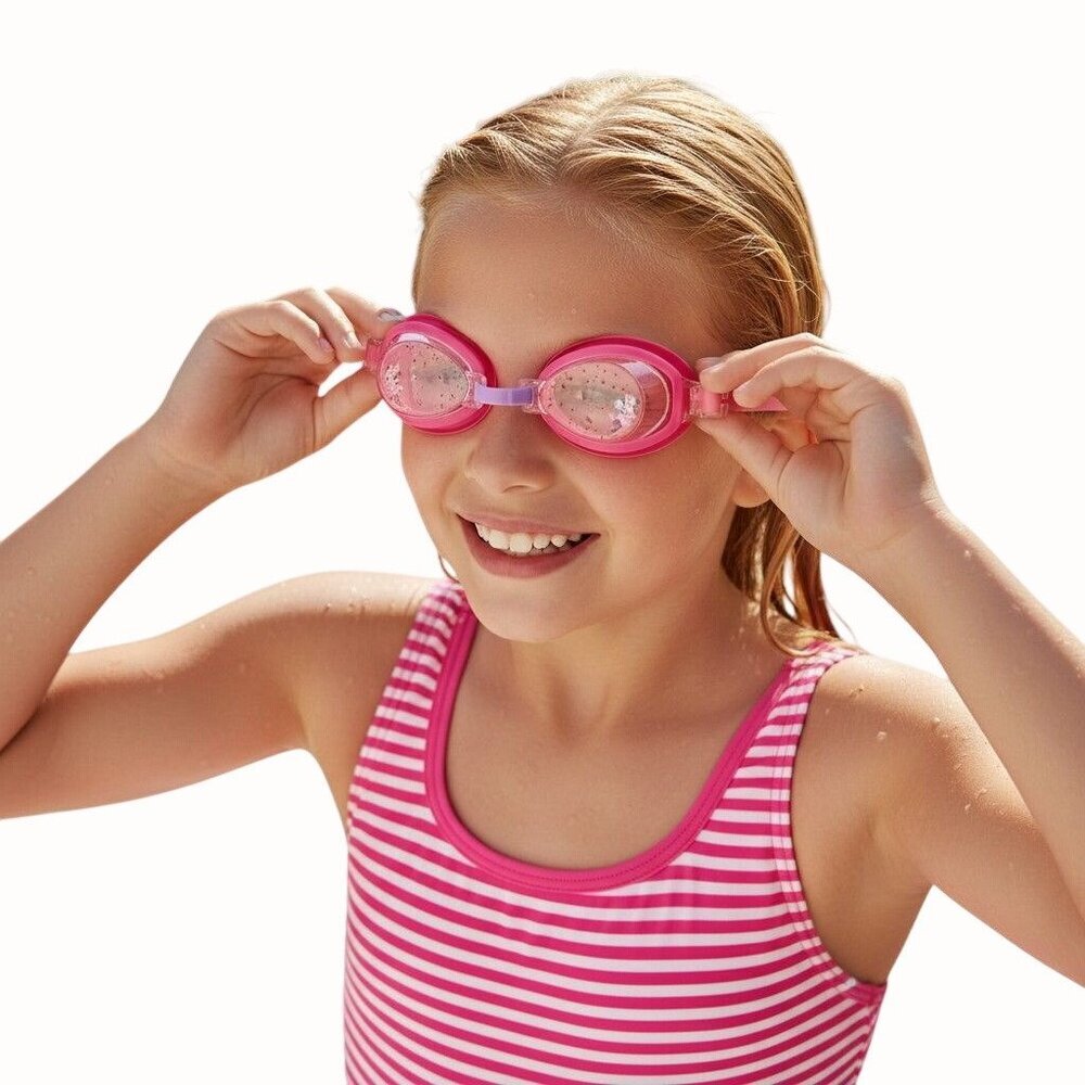 Disney Minnie Mouse Girls Swim Goggles Pink Adjustable Strap UV Protection New